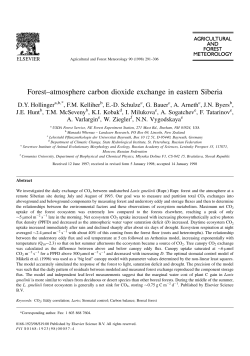 Forest&plusmn;atmosphere carbon dioxide exchange in eastern Siberia