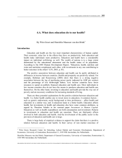 4.A. What does education do to our health?