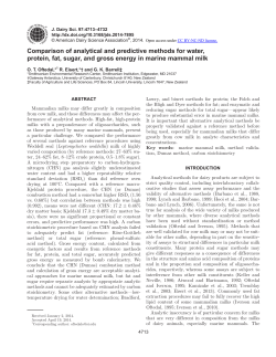 - Journal of Dairy Science