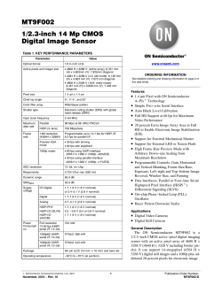 MT9F002 - 1/2.3‐inch 14 Mp CMOS Digital Image Sensor
