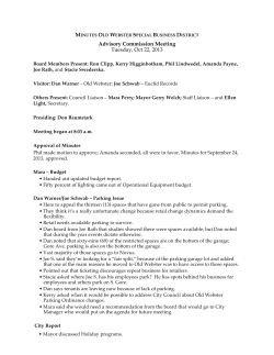Advisory Commission Meeting Tuesday, Oct 22, 2013
