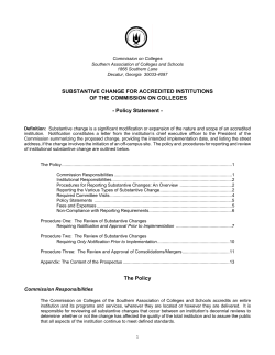 SUBSTANTIVE CHANGE FOR ACCREDITED INSTITUTIONS OF