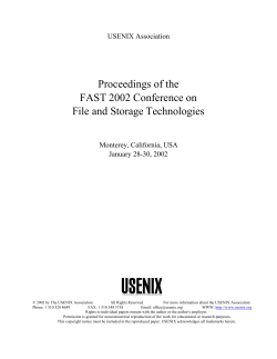 Proceedings of the FAST 2002 Conference on File and