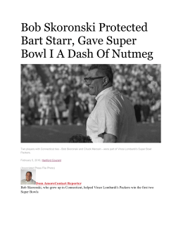 Bob Skoronski Protected Bart Starr, Gave Super Bowl I A Dash Of