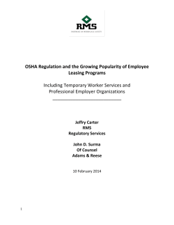 OSHA Regulation and the Growing Popularity of Employee Leasing