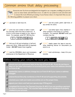 Kansas Individual Income Tax and Food Sales Refund Instructions