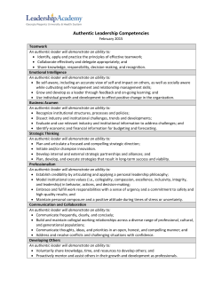 Authentic Leadership Competencies
