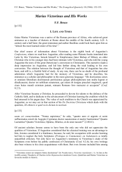 Marius Victorinus and His Works