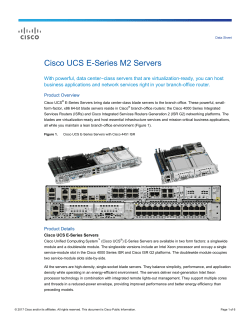 Cisco UCS E-Series M2 Servers Data Sheet