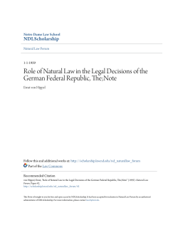 Role of Natural Law in the Legal Decisions of the German Federal