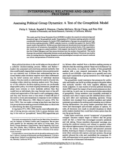 INTERPERSONAL RELATIONS AND GROUP PROCESSES