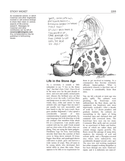 Life in the Stone Age - Journal of Cell Science