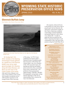 wyoming state historic - the Wyoming State Historic Preservation Office