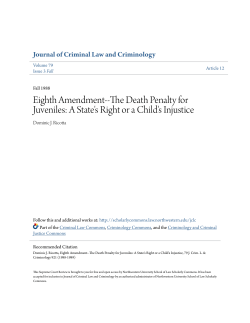 Eighth Amendment--The Death Penalty for Juveniles