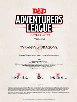 Adventurer`s League Player`s Guide