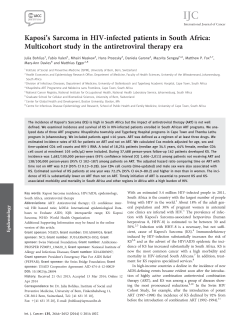 Kaposi`s Sarcoma in HIVinfected patients in South Africa: Multicohort