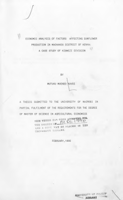 Economic Analysis of Factors Affecting Sunflower Production in