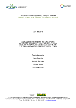 MeT 22/2015 SUGARCANE BIOMASS COMPOSITION FOR THE