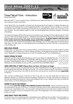 Timed Tetrad Visits - Instructions