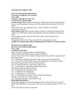 Qualitative Field Research, University of California San Francisco