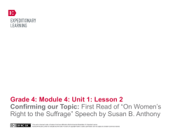 Grade 4 ELA Module 4, Unit 1, Lesson 2