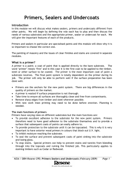 Primers, Sealers and Undercoats