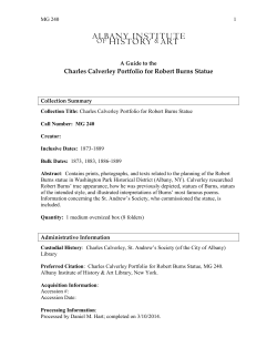 Charles Calverley Portfolio for Robert Burns Statue