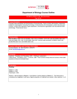 Department of Biology Course Outline