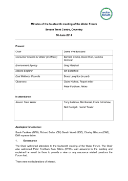 Minutes of the fourteenth meeting of the Water Forum Severn Trent