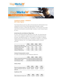 Compliance Update - 10/26/2016: 2017 Index Figures