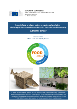 Aquatic food products and new marine value chains
