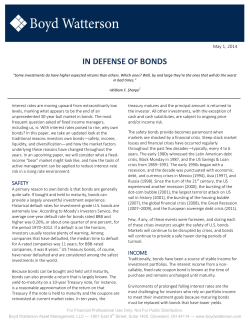 in defense of bonds - Boyd Watterson Asset Management