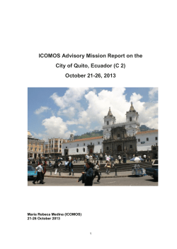 ICOMOS Advisory Mission Report on the City of Quito, Ecuador (C 2