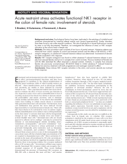 Acute restraint stress activates functional NK1 receptor in the