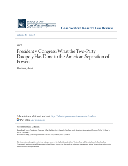 President v. Congress - Case Western Reserve University School of
