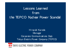 Lessons Learned from the TEPCO Nuclear Power Scandal