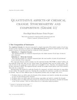 Quantitative aspects of chemical change