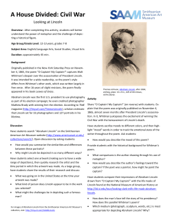 A House Divided: Civil War Looking at Lincoln Lesson, Grades 7-8