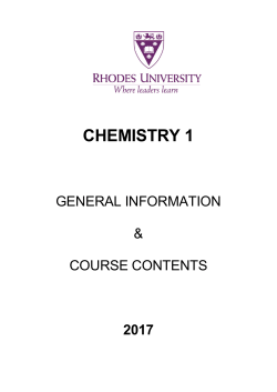 chemistry 1 - Rhodes University