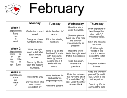 February Home Activities