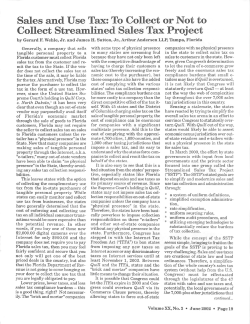 Collect Streamlined Sales Tax Project