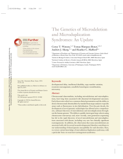 The Genetics of Microdeletion and Microduplication Syndromes: An