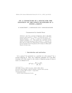 ON A CONJECTURE OF A BOUND FOR THE EXPONENT OF THE