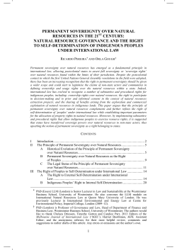 Permanent Sovereignty over Natural Resources in the 21st Century