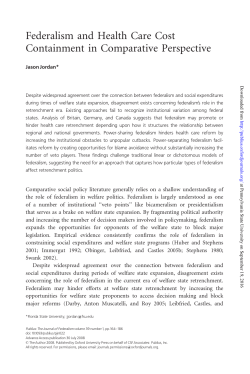 Federalism and Health Care Cost Containment in