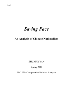 Saving Face: An Analysis of Chinese Nationalism
