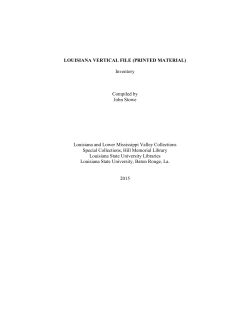 Louisiana Vertical File - LSU Libraries
