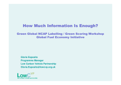 How Much Information Is Enough? - Low Carbon Vehicle Partnership