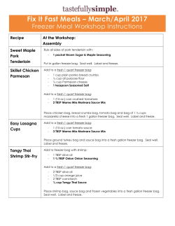 Freezer meal workshop instructions