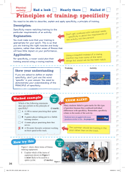 Principles of training: Specificity